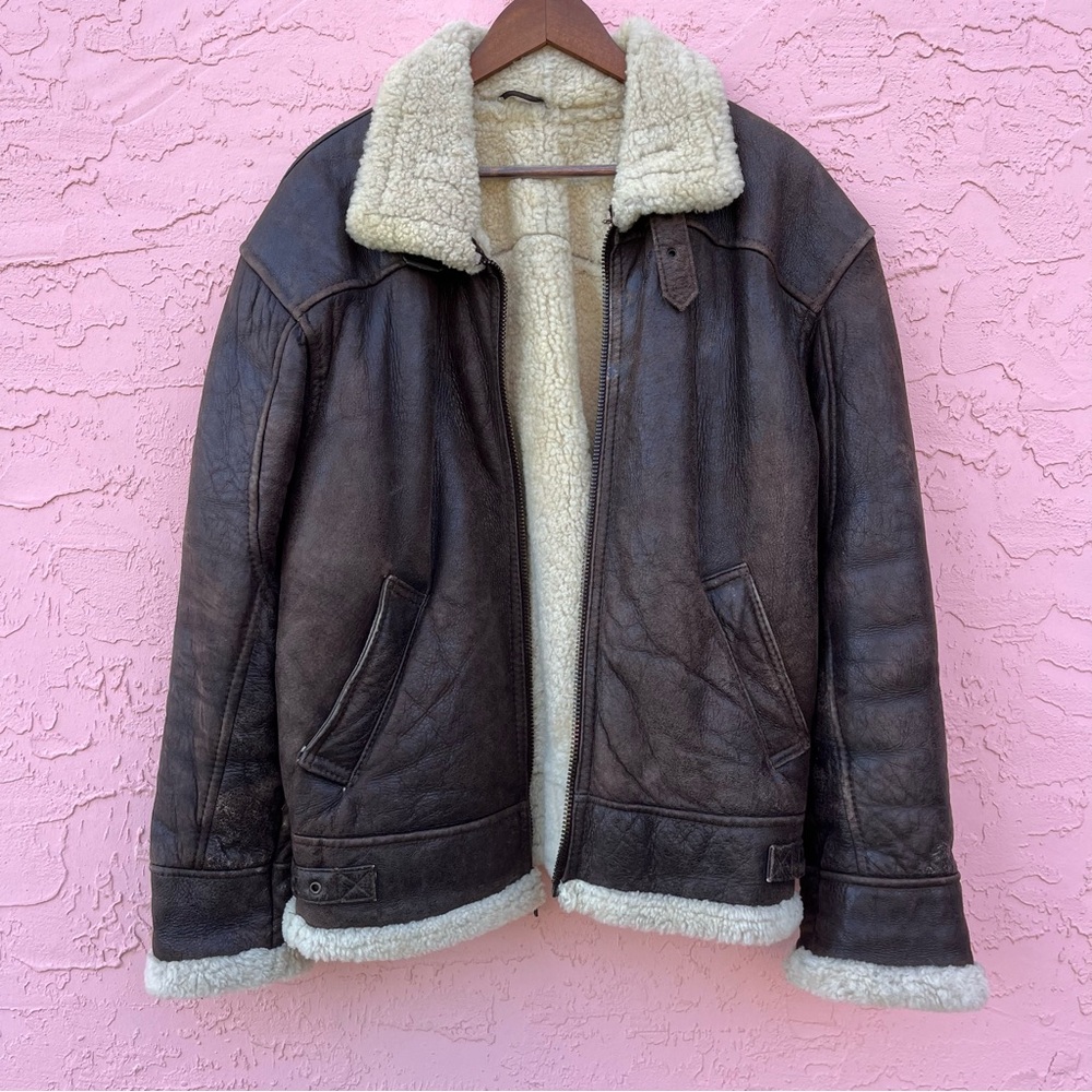 Wilsons Leather Dark Brown Shearling Jacket